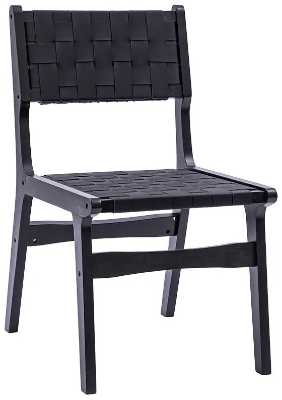 Καρέκλα Ridley pakoworld ξύλο-pu μαύρο 236-000009
