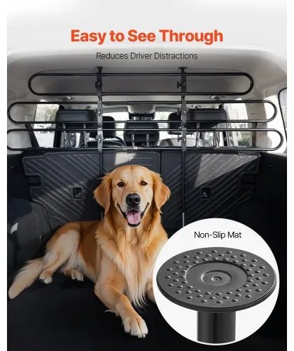 VEVOR Dog Car Barrier Metal Adjustable Pet Barrier Universal-Fit Pet Divider