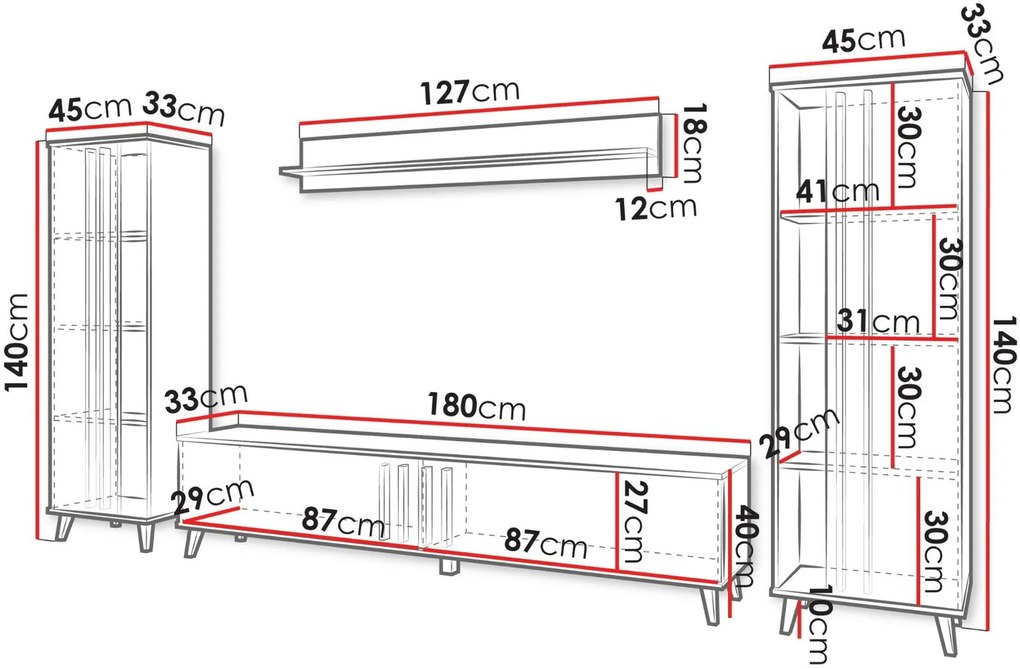 Σύνθετο σαλονιού Helsinki I-Mpez-Mauro