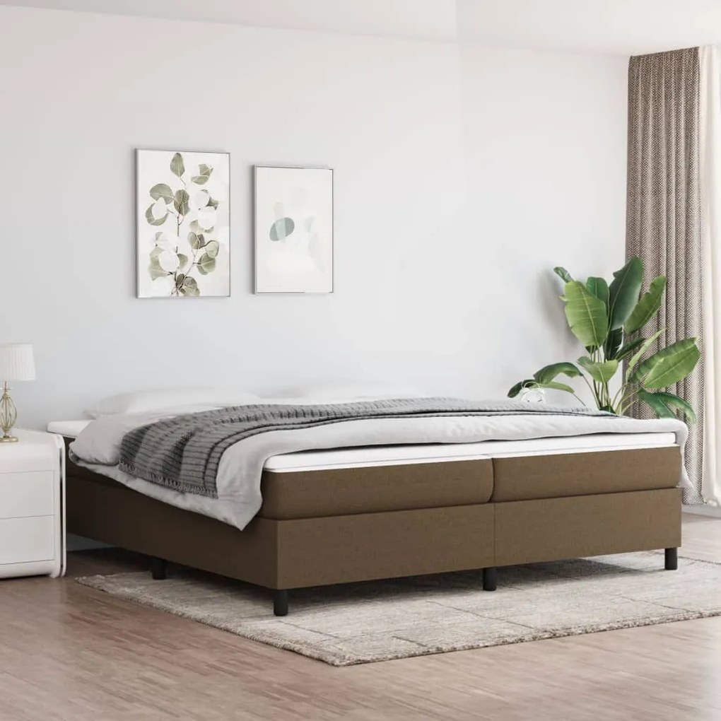 ΚΡΕΒΑΤΙ BOXSPRING ΜΕ ΣΤΡΩΜΑ ΣΚΟΥΡΟ ΚΑΦΕ 200X200 ΕΚ. ΥΦΑΣΜΑΤΙΝΟ 3144450