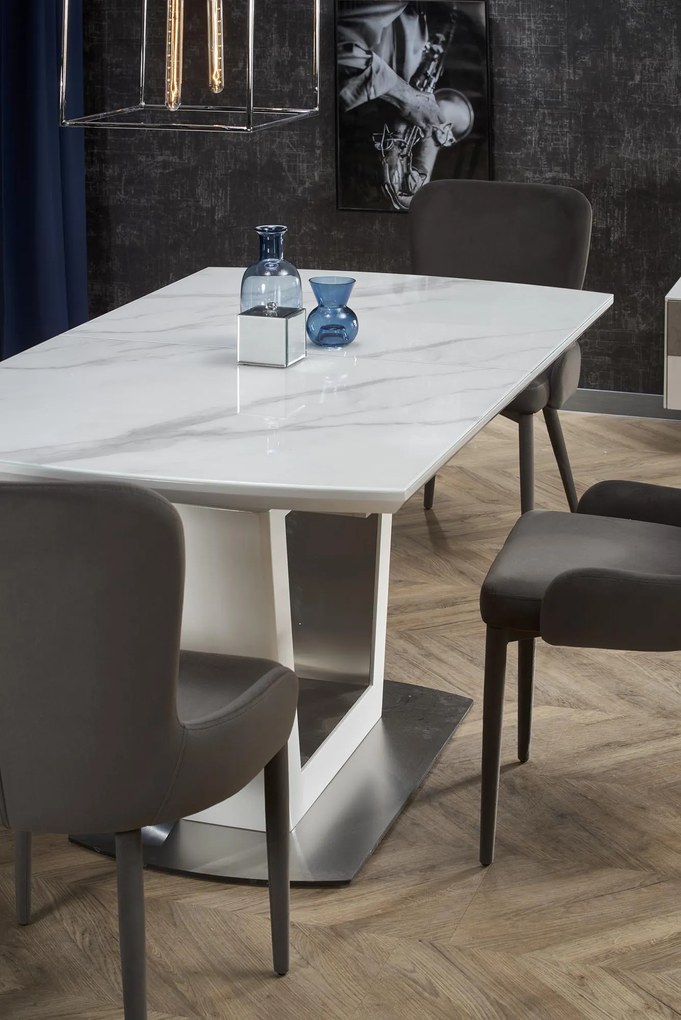 BLANCO extension table, color: white marble - white DIOMMI V-CH-BLANCO-ST