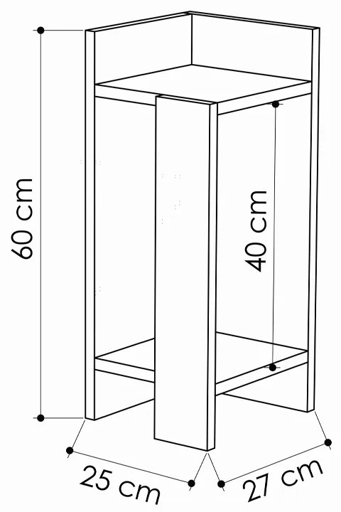 Κομοδίνο Elos Megapap σετ 2 τεμαχίων χρώμα λευκό 25x27x60εκ.