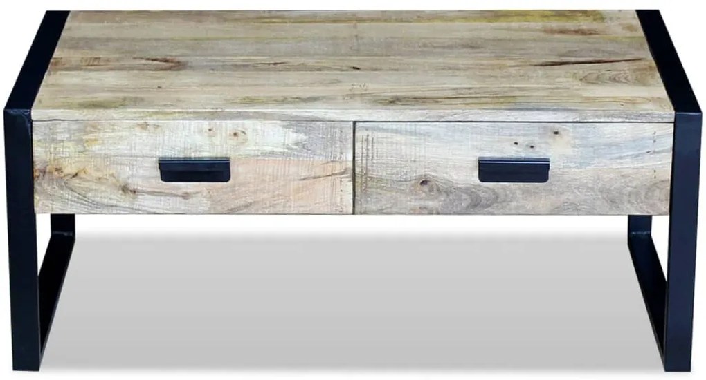 vidaXL Τραπεζάκι Σαλονιού με 2 Συρτάρια 100x60x40 εκ Μασίφ Ξύλο Μάνγκο