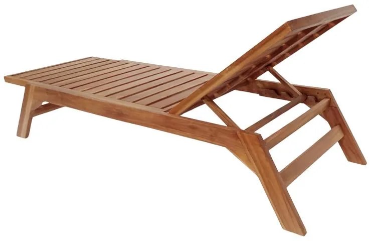 Ξαπλώστρα Melop teak ξύλο σε φυσική απόχρωση 200x70x35εκ 200x70x35 εκ.