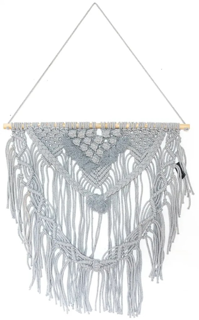 Boho Διακοσμητικό Τοίχου Βαμβακερό Macrame Rohan σε 2 Αποχρώσεις 50x50cm Γκρι