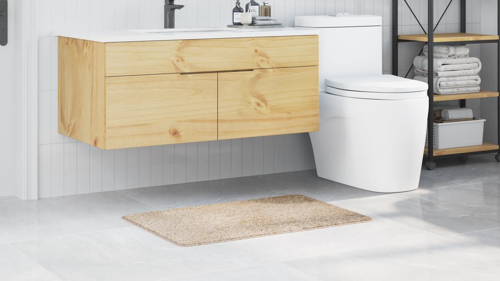 vidaXL Πατάκι Μπάνιου Ορθογώνιο Κρεμ 60x90 εκ. Πολυπροπυλένιο Αντιολισθητικό
