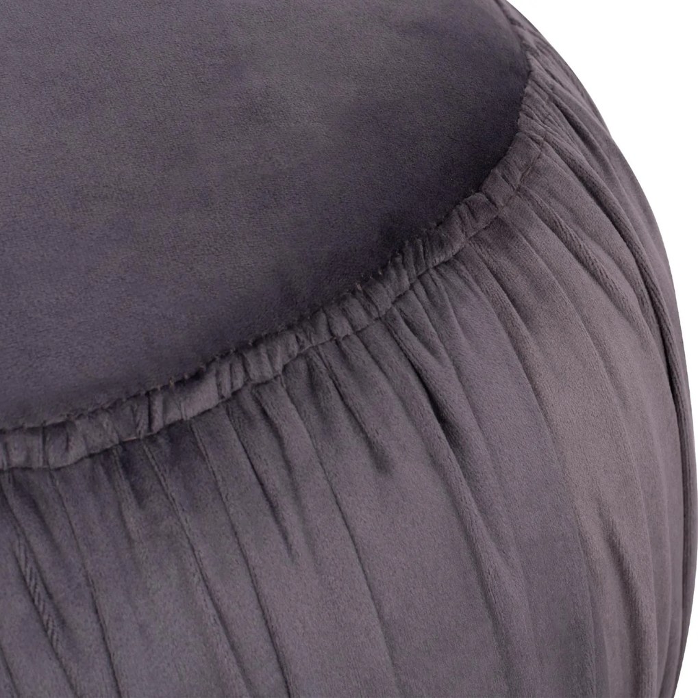 Σκαμπό DEREK με Ασημί βάση και Βελούδο Γκρί Φ45x40Υ εκ. 45x45x40 εκ.