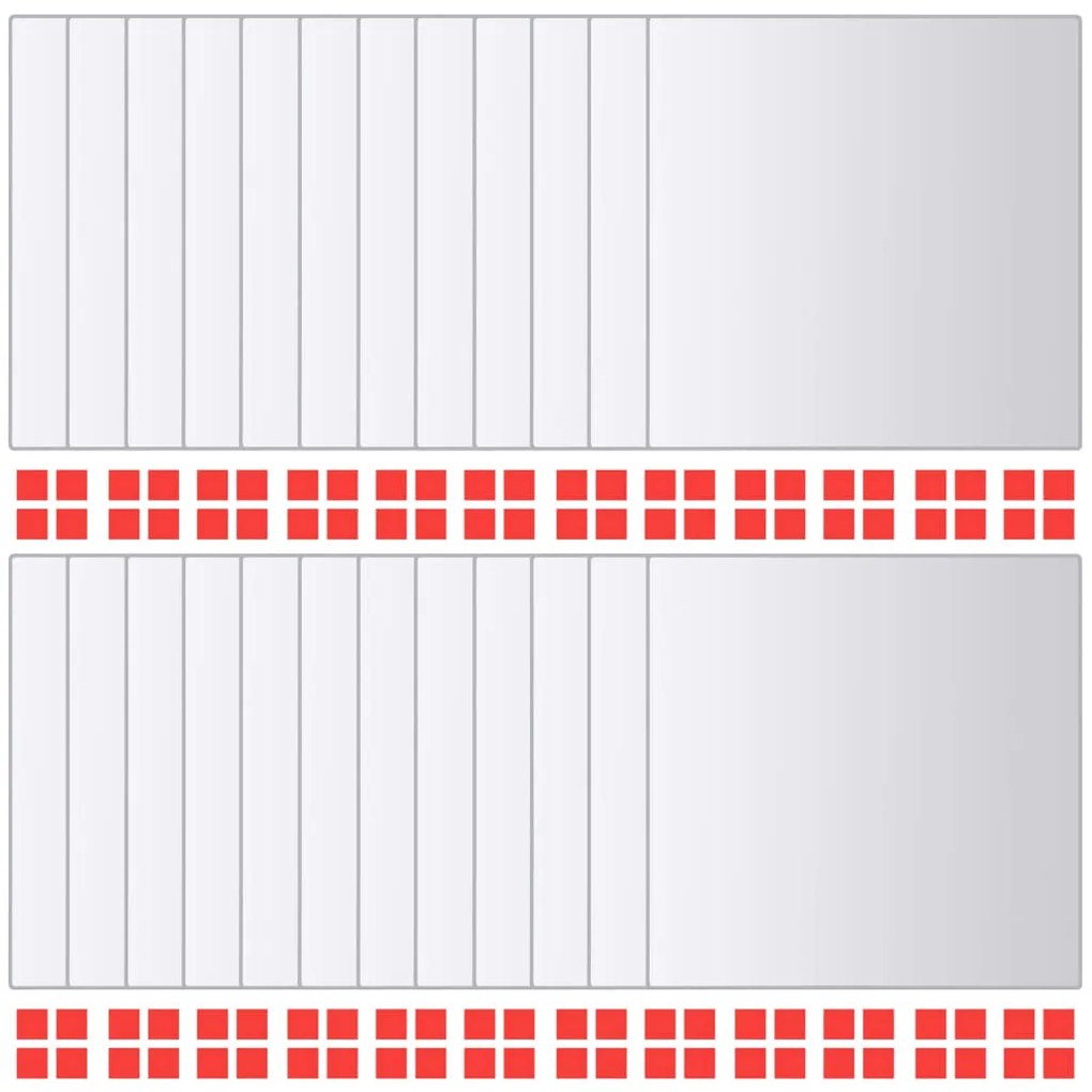 vidaXL Πλακάκια Καθρέφτη Τετράγωνα 48 τεμ. από Γυαλί