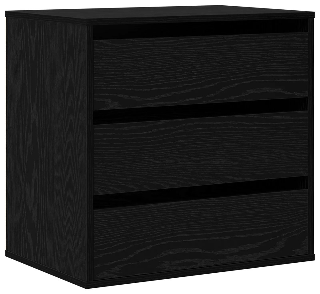 vidaXL Γωνιακό Κουτί με Συρτάρια Μαύρη Δρυς 60x41x58 εκ. Επεξεργασμένο Ξύλο