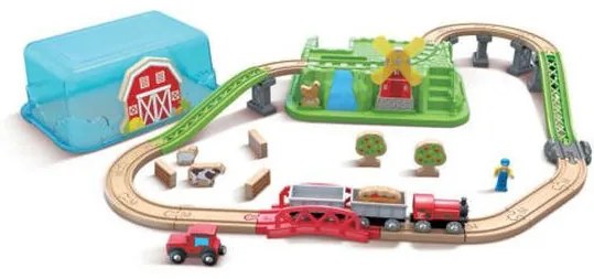 Ξύλινος Σιδηρόδρομος Hape Railway Countryside Bucket Set
