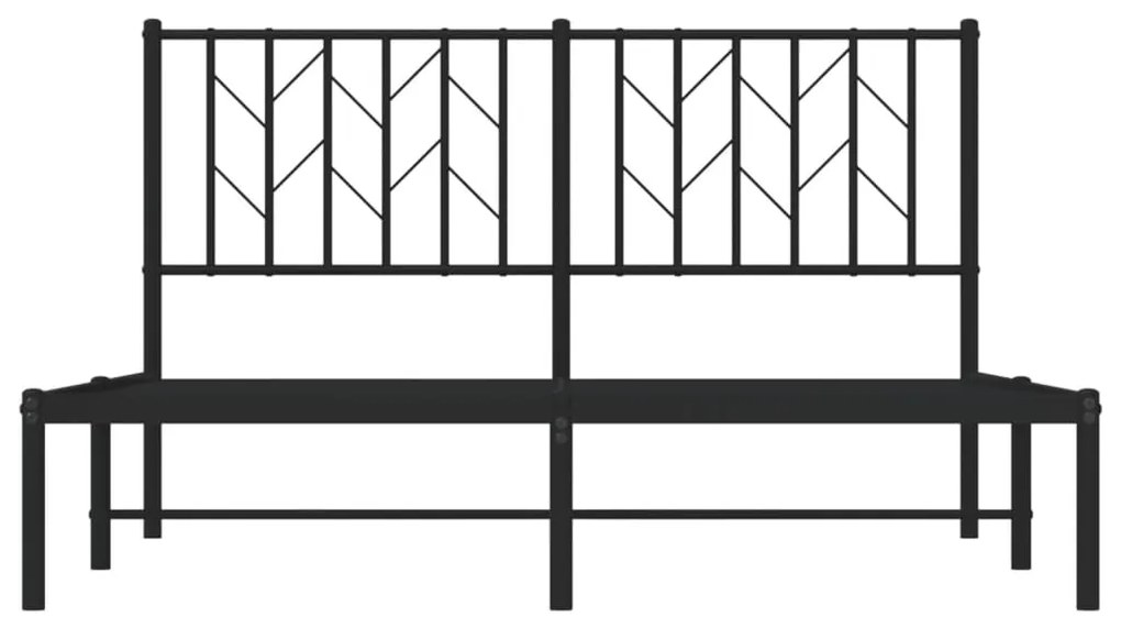 vidaXL Πλαίσιο Κρεβατιού με Κεφαλάρι Μαύρο 140 x 200 εκ. Μεταλλικό