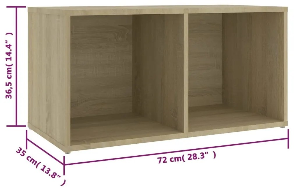 Έπιπλα Τηλεόρασης 2 τεμ Sonoma Δρυς 72x35x36,5εκ Επεξ. Ξύλο - Καφέ