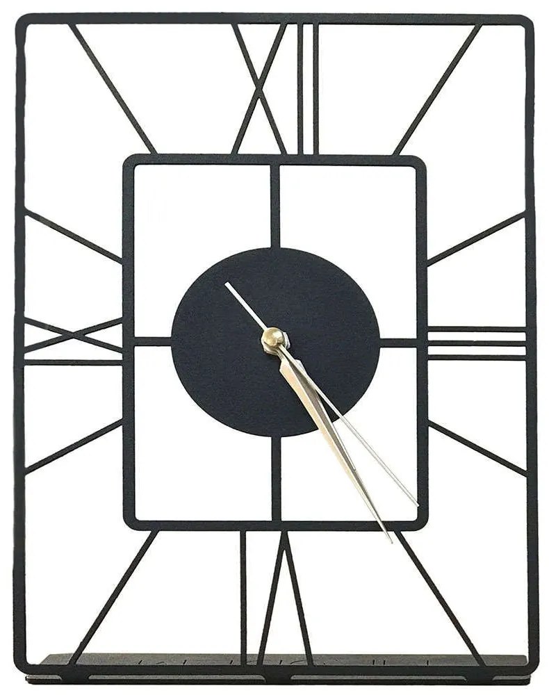 Ρολόι Επιτραπέζιο Asalet Pod 522PIR1113 20x30cm Black Aberto Design Metal