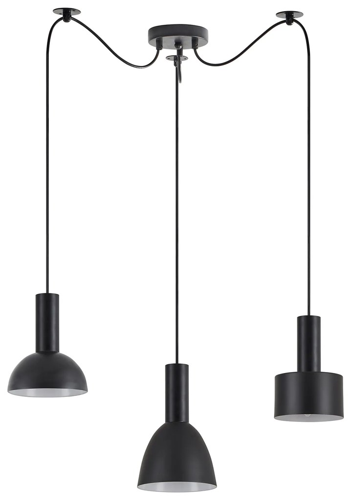 SE21-BL-4-BL3-MS12 ADEPT FLEX Black Pendant Black Metal Shade+