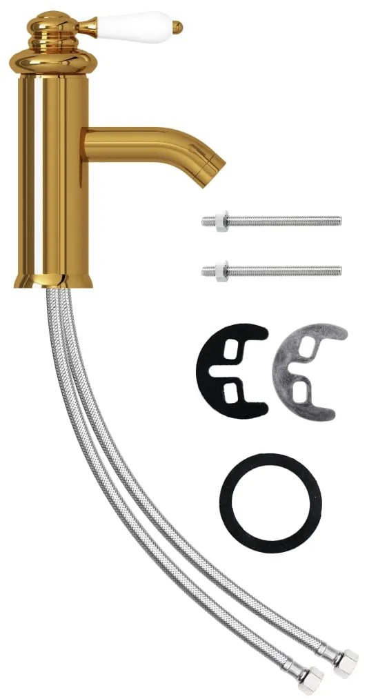 vidaXL Μπαταρία Νιπτήρα Μπάνιου Χρυσή 130 x 180 χιλ.