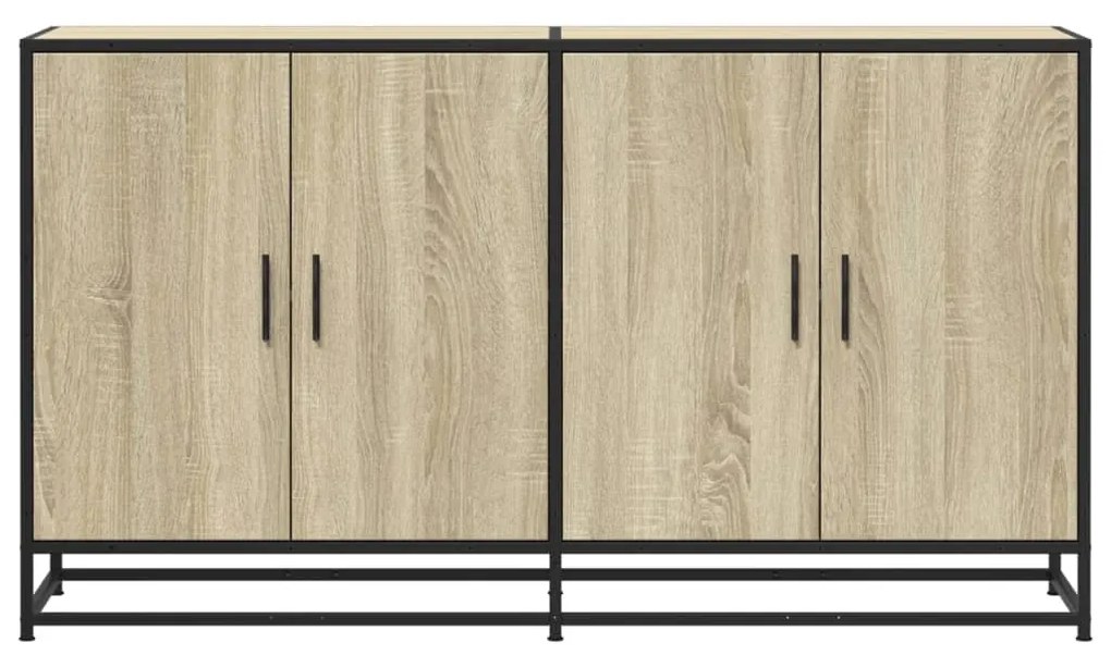 vidaXL Sideboard Sonoma Oak 134x35x76 cm Κατασκευασμένο ξύλο