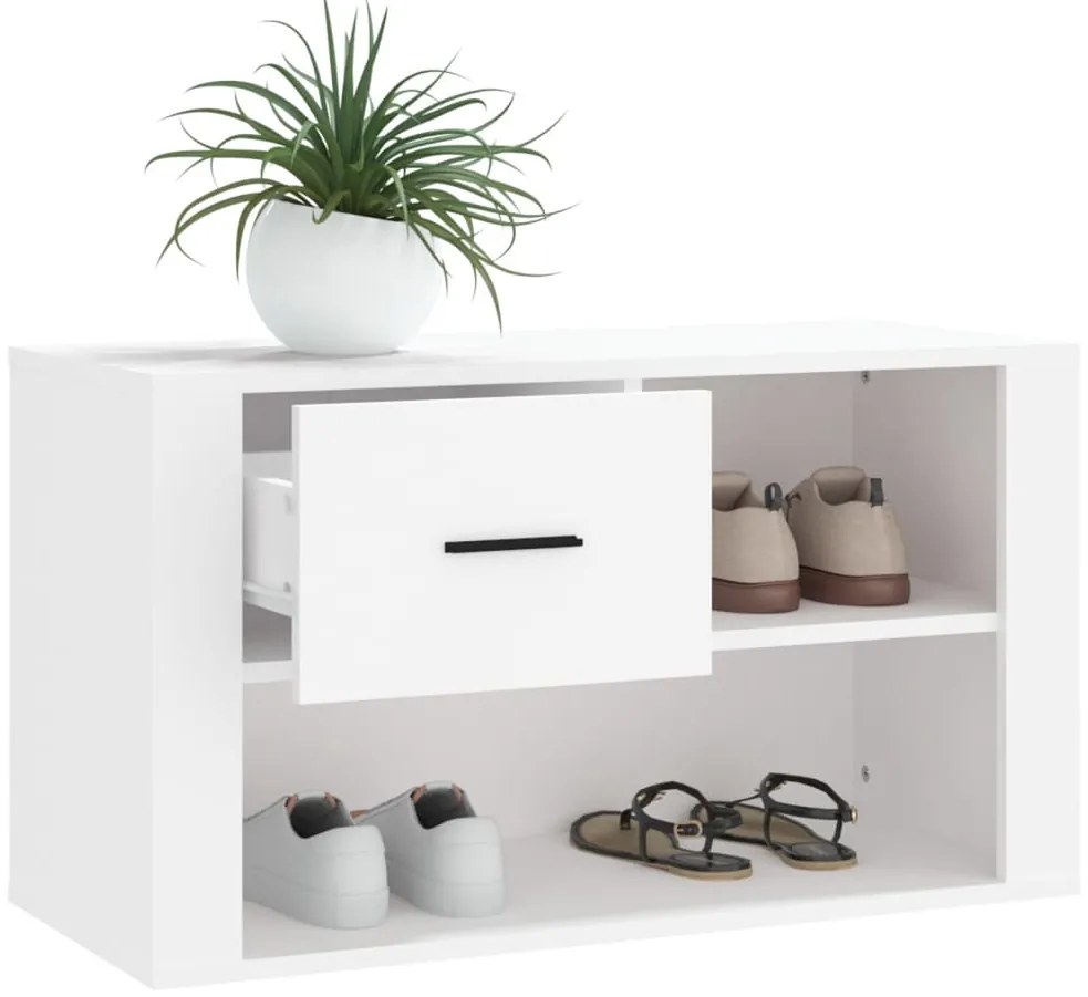 vidaXL Παπουτσοθήκη Λευκή 80 x 35 x 45 εκ. από Επεξεργασμένο Ξύλο