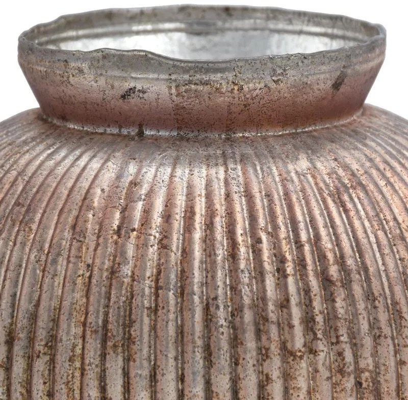 Γυάλινο Βάζο FL1223 Fylliana Μπρονζέ - Ροζ Φ16x13 εκ. 16x16x13 εκ.