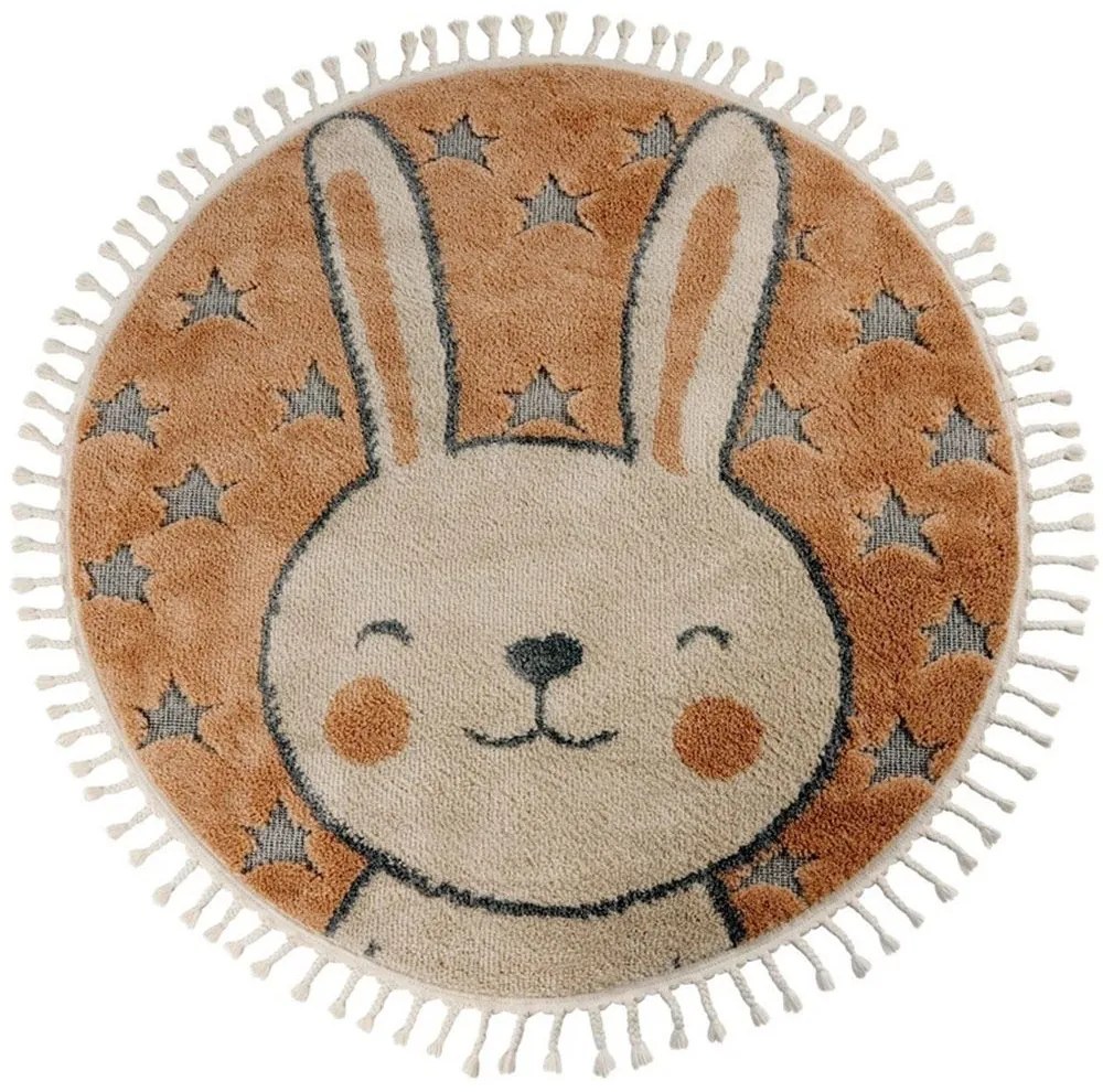 Χαλί Fano 390 Rabbit Brown-Beige Obsession 133X133cm Round