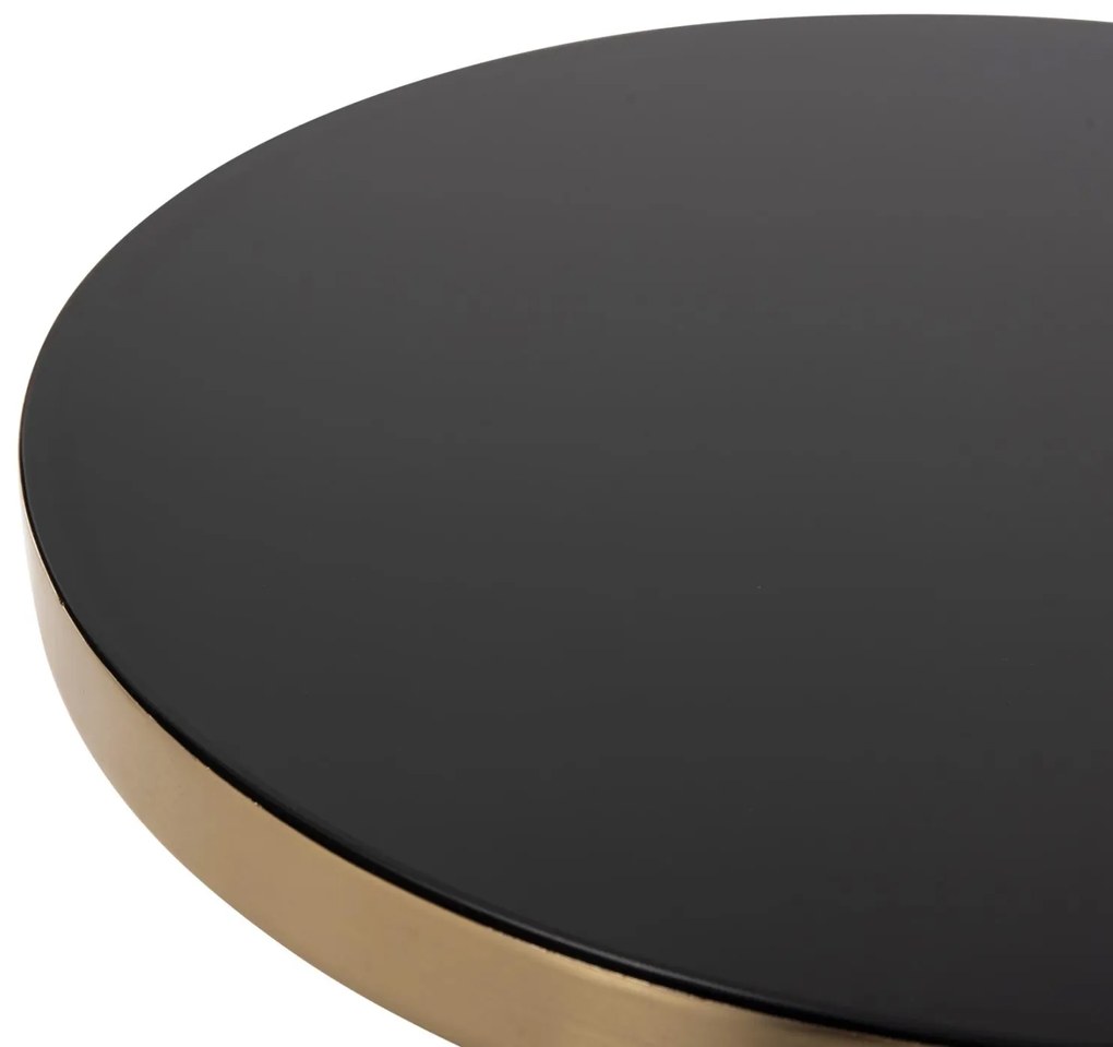 Τραπεζάκι σαλονιού Βοηθητικό DEMMY Μαύρο -Μώβ Γυαλί και Μέτλλο Χρυσό Φ41x48Υεκ. 41x41x48 εκ.