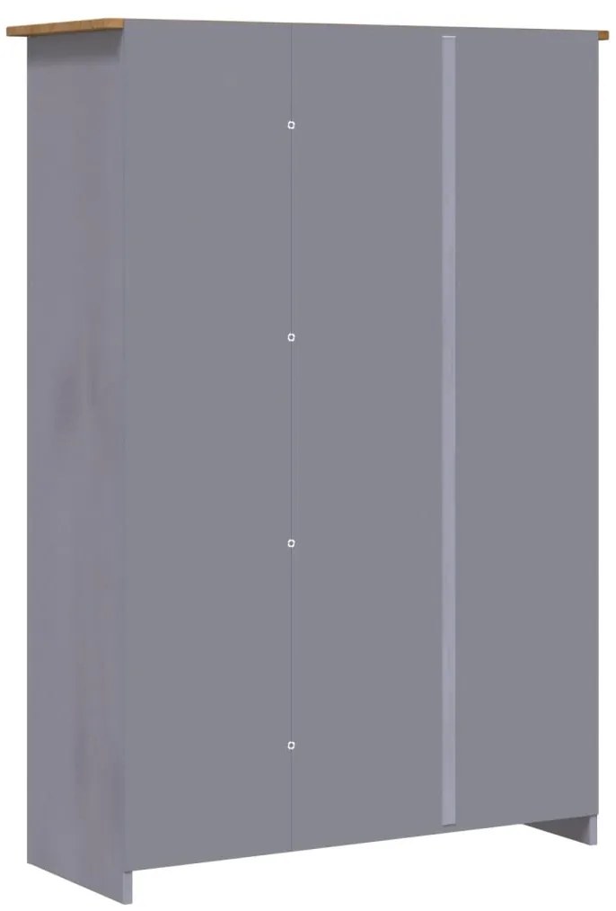vidaXL Ντουλάπα Τρίφυλλη Γκρι 118x50x171,5 εκ Ξύλο Πεύκου Σειρά Panama