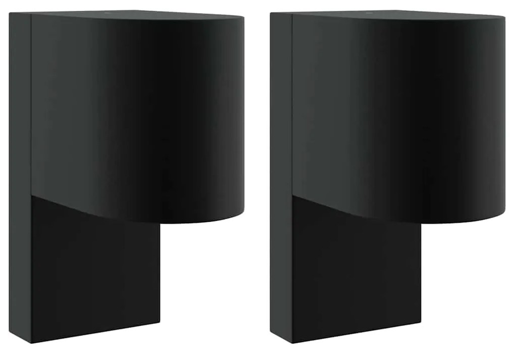 vidaXL Εξωτερικά Φωτιστικά Τοίχου 2 pcs Μαύρο 12 x 7 x 15 εκ.