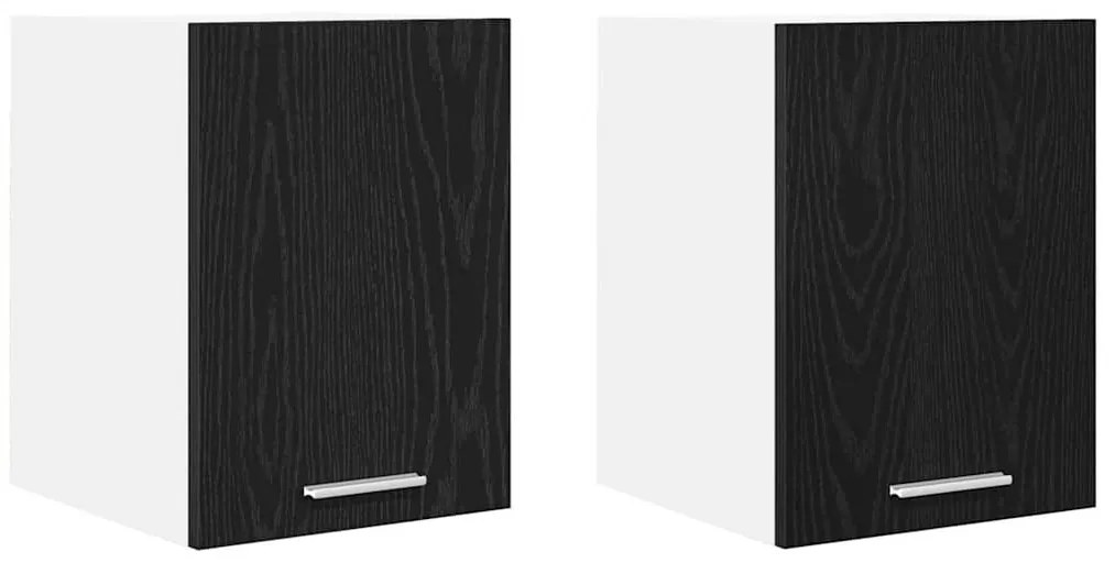 vidaXL Κρεμαστό ντουλάπι 2 pcs Μαύρος Δρυς και Λευκό 30 x 31 x 40 εκ.