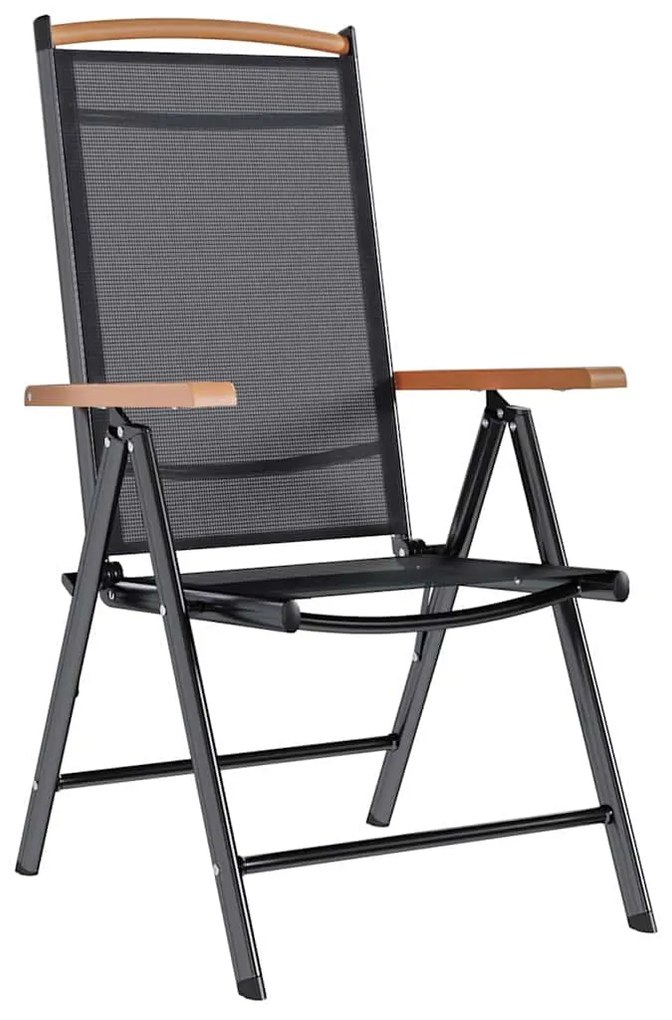 vidaXL Καρέκλες Κήπου Πτυσσόμενες 6 τεμ. Μαύρες από Textilene