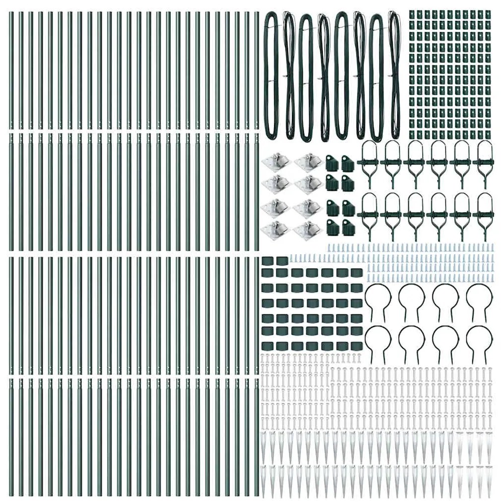 vidaXL Στύλος Περιφράξεων 52 pcs Ασημί 3.2 x 3.2 x 170 εκ Ατσάλι