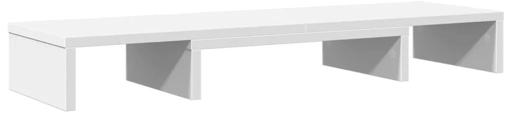 vidaXL Βάση Οθόνης Ρυθμιζ. Λευκό 80x24x10,5εκ Επεξεργ Ξύλο