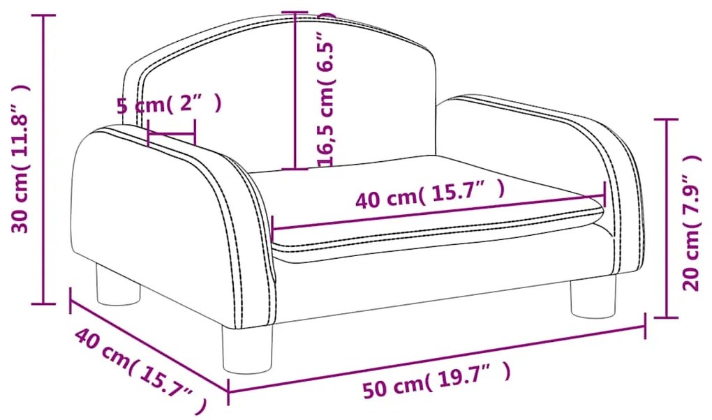 vidaXL Καναπές Παιδικός Κρεμ 50x40x30 εκ. από Συνθετικό Δέρμα