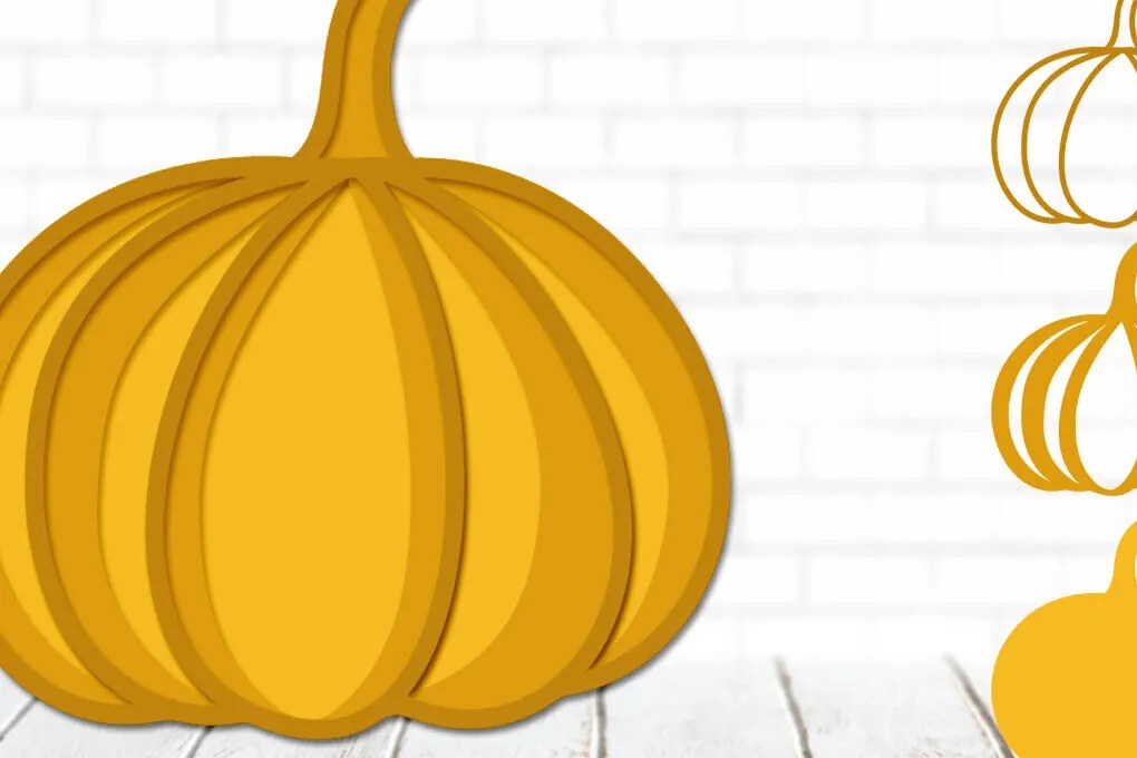 Intra απο ξύλο plywood 3mm-4mm πάχος 3d Fall Pumpkin, Layered Papercut Δίασταση 25x25 cm INTRAFABR-104685427