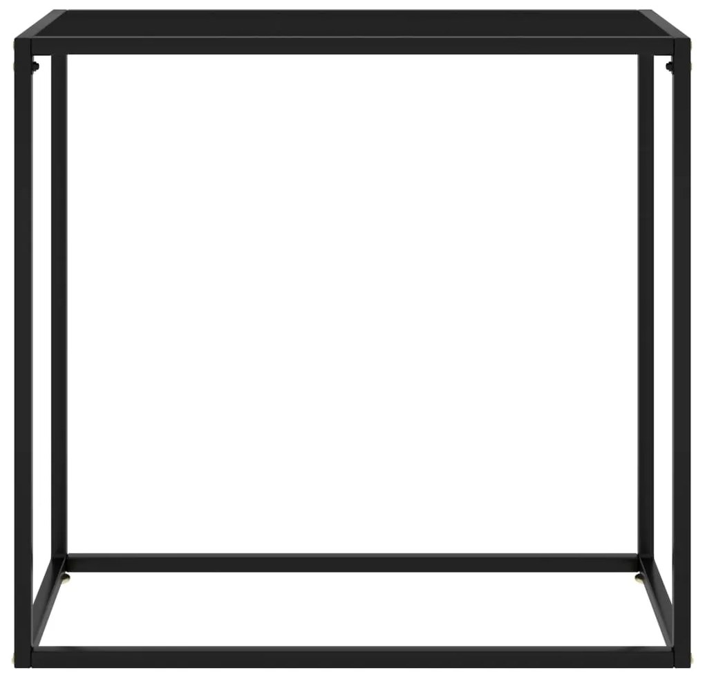 vidaXL Τραπέζι Κονσόλα Μαύρο 80 x 35 x 75 εκ. από Ψημένο Γυαλί