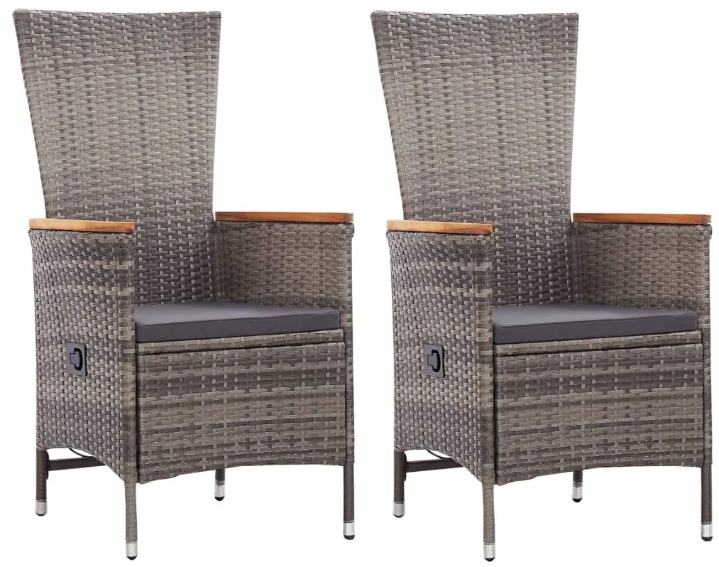 vidaXL Σετ Τραπεζαρίας Κήπου 3 Τεμαχίων Γκρι