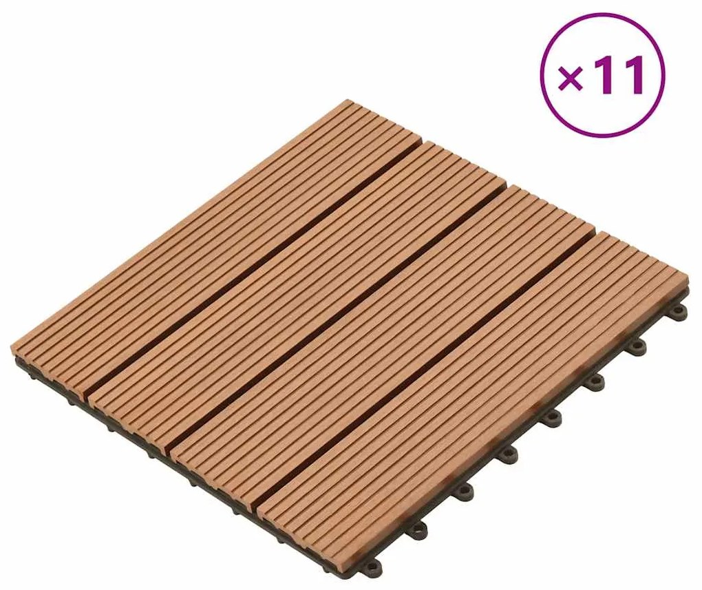 Συνθετικό Πλακάκι WPC 30x30cm 11τμχ 1m2 Καφέ