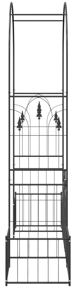 vidaXL Κήπος Αψίδα με κλειδαριά Μαύρο 203 x 50 x 218 εκ.