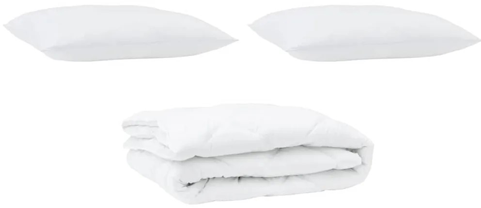 vidaXL Πάπλωμα με μαξιλάρι Λευκό 155 x 220 cm Μικροΐνες