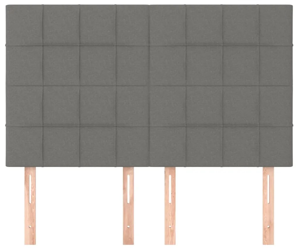 vidaXL Κεφαλάρι Κρεβατιού Σκούρο Γκρι 144x5x118/128 εκ. Ύφασμα