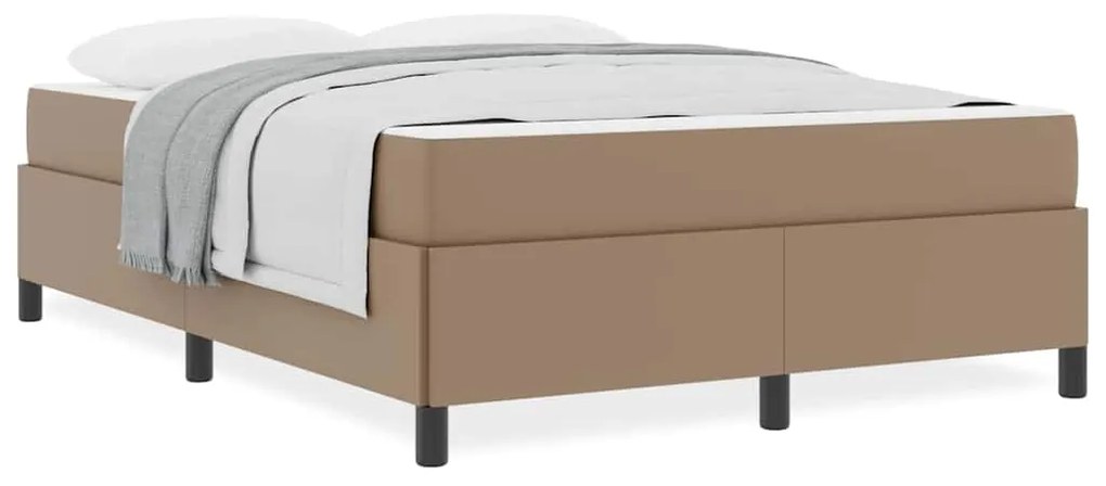 vidaXL Σκελετός Κρεβατιού με στρώμα Καπουτσίνο 140 x 190 cm ύφασμα