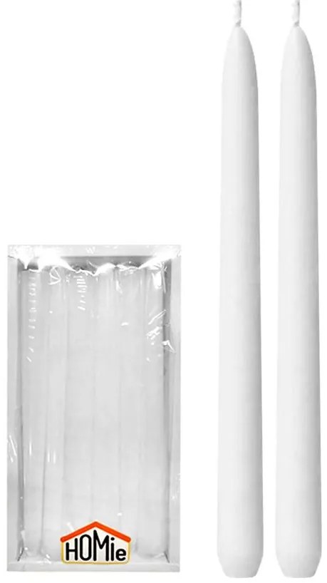 Σετ 12τμχ Κερί Λευκό 2x20εκ. Homie 37-10