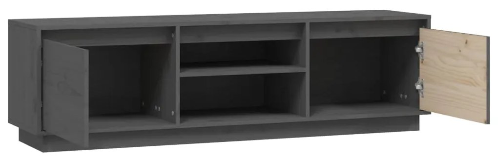 vidaXL Έπιπλο Τηλεόρασης Γκρι 140 x 35 x 40 εκ. από Μασίφ Ξύλο Πεύκου