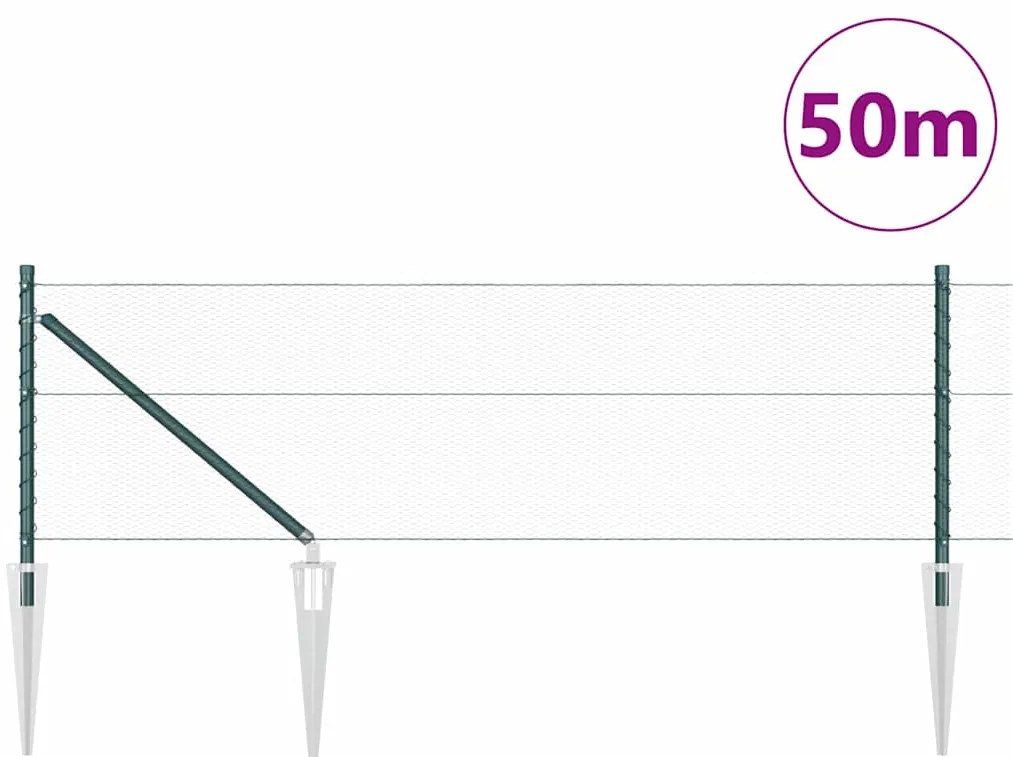 vidaXL Περίφραξη σε εξάγωνο σχήμα  σε πράσινο 0.6x50 μ από ατσάλι.