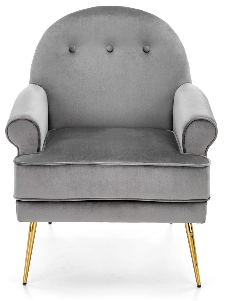 SANTI leisure armchair grey / gold DIOMMI V-CH-SANTI-FOT-POPIELATY