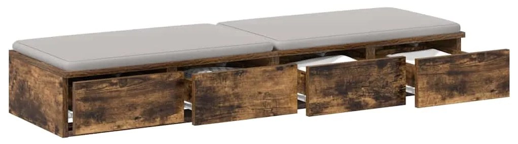 vidaXL Συρτάρια κρεβατιού Καπνιστή δρυς 120 x 36.5 x 16.5 εκ