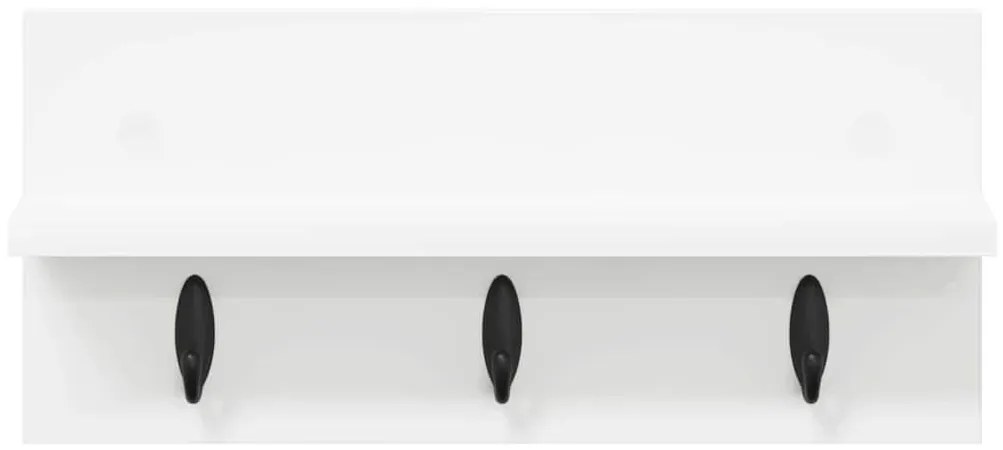 vidaXL Τοίχου Κρεμάστρα Λευκό 40 x 10.5 x 18 εκ Επεξεργασμένο ξύλο