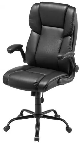 VEVOR Executive Chair High Back Desk Chair Flip-up Armrests Lumbar Support Black