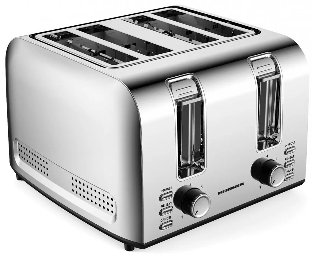 Heinner HTP-4S1500SS Φρυγανιέρα 4 Θέσεων 1500W,  Inox