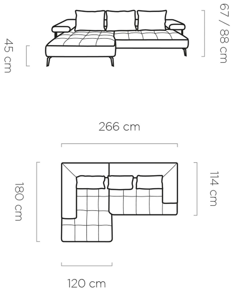 Γωνιακός καναπές Model Mini-Gkri-Αριστερή