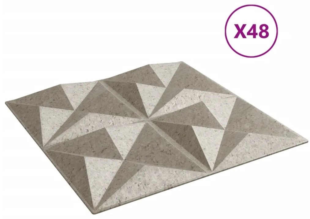 vidaXL Πάνελ Τοίχου 48 τεμ. Τσιμέντο Origami 50 x 50 εκ. 12 μ² από XPS