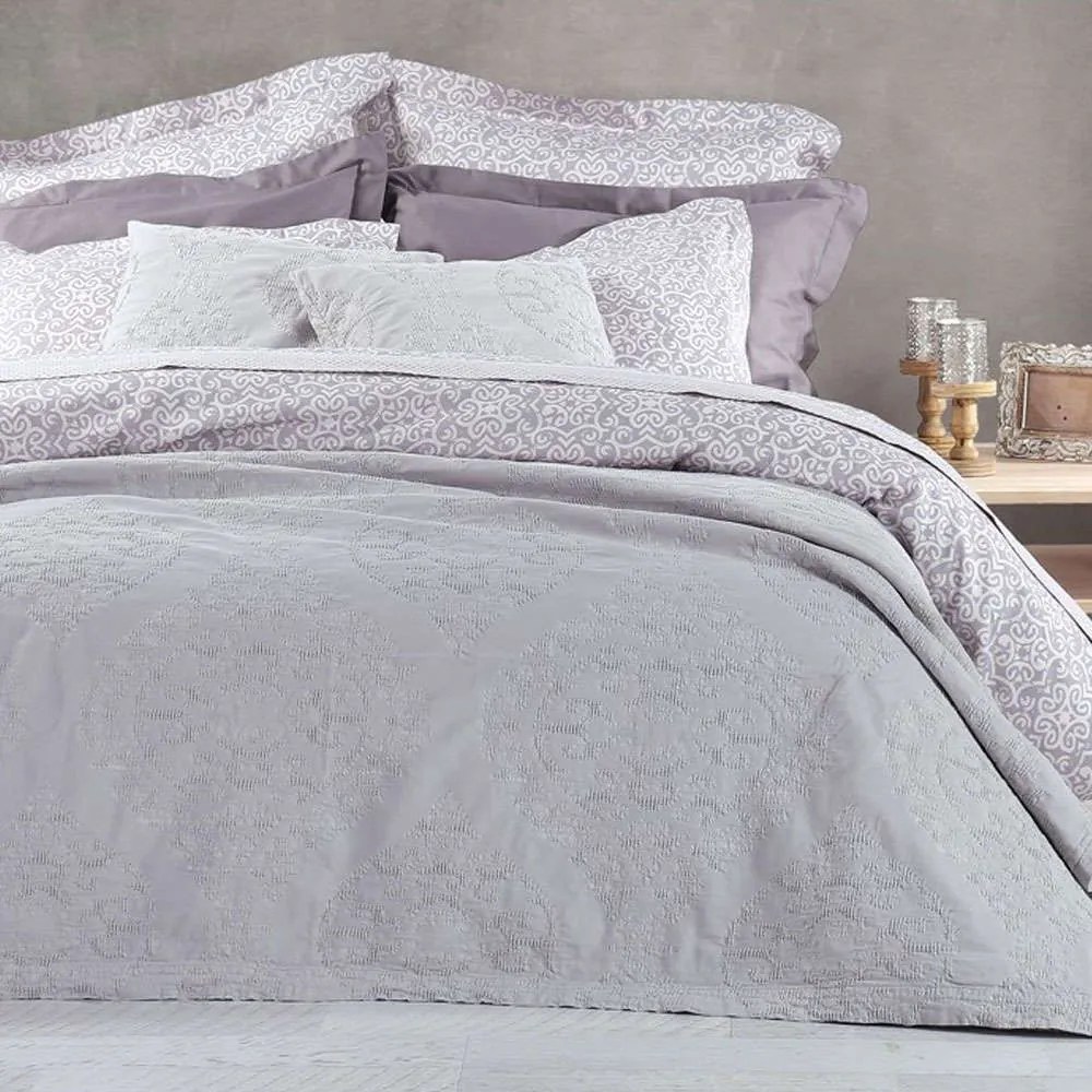 Κουβέρτα Seraina Grey Nef-Nef Υπέρδιπλo 230x250cm 100% Cotton
